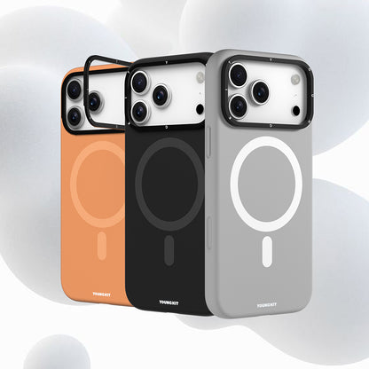 iPhone 17 Pro Max Kılıf M-Safe Şarj Özellikli Kamera Standlı Youngkit Gel Cream Serisi Kapak
