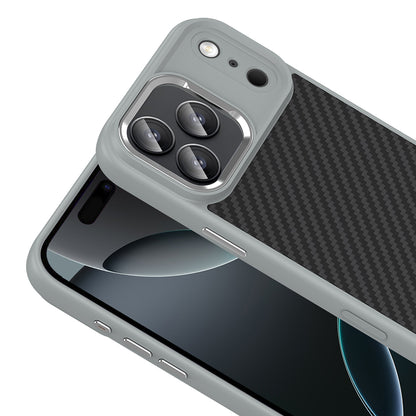 Apple iPhone 17 Pro Max Kılıf M-Safe Şarj Özellikli Karbon Fiber Görünümlü Zore Truva Silikon Kapak