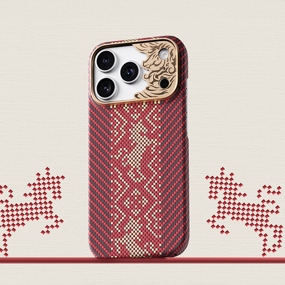 Apple iPhone 17 Pro Max Kılıf M-safe Şarj Özellikli Karbon Fiber Tasarımlı Benks Knight ArmorAir Kevlar Kapak