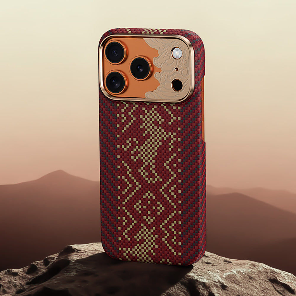 Apple iPhone 17 Pro Max Kılıf M-safe Şarj Özellikli Karbon Fiber Tasarımlı Benks Knight ArmorAir Kevlar Kapak