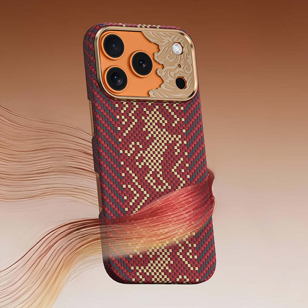 Apple iPhone 17 Pro Max Kılıf M-safe Şarj Özellikli Karbon Fiber Tasarımlı Benks Knight ArmorAir Kevlar Kapak