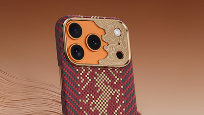 Apple iPhone 17 Pro Max Kılıf M-safe Şarj Özellikli Karbon Fiber Tasarımlı Benks Knight ArmorAir Kevlar Kapak