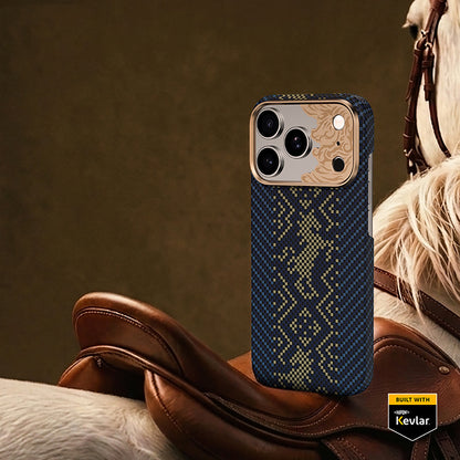 Apple iPhone 17 Pro Max Kılıf M-safe Şarj Özellikli Karbon Fiber Tasarımlı Benks Knight ArmorAir Kevlar Kapak