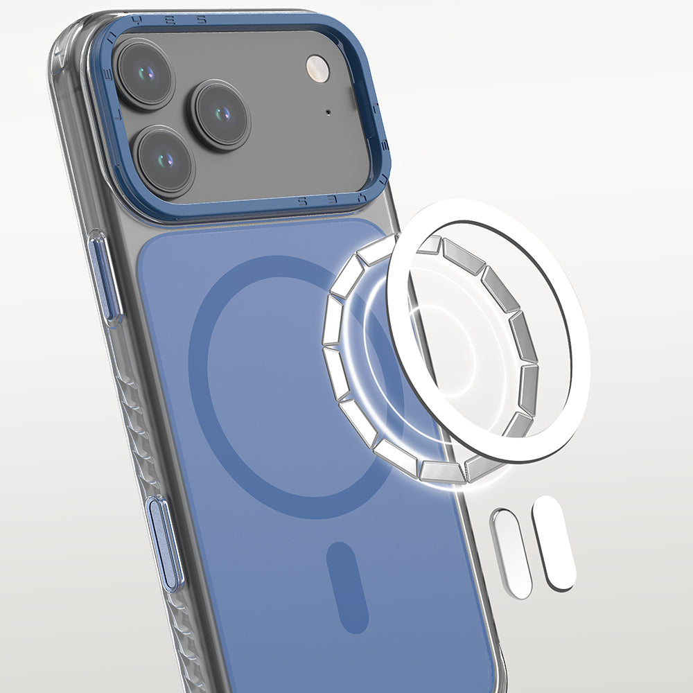 Apple iPhone 17 Pro Max Kılıf M-safe Şarj Özellikli Metal Kamera Çerçeveli Airbag Tasarımlı Lenyes CK221 Sert PC Kapak