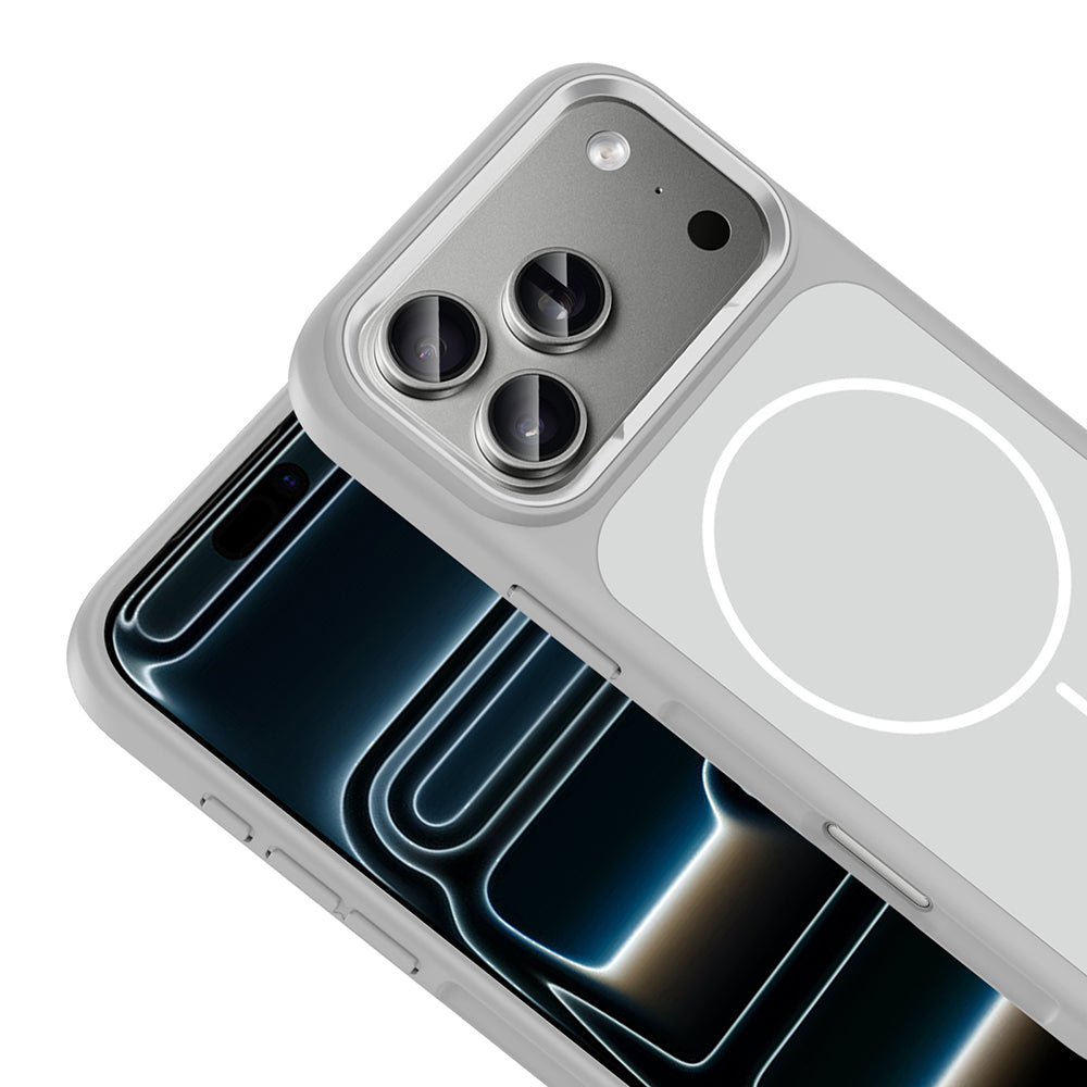 Apple iPhone 17 Pro Max Kılıf M-Safe Şarj Özellikli Metal Kamera Çerçeveli Zore Sanremo Silikon Kapak