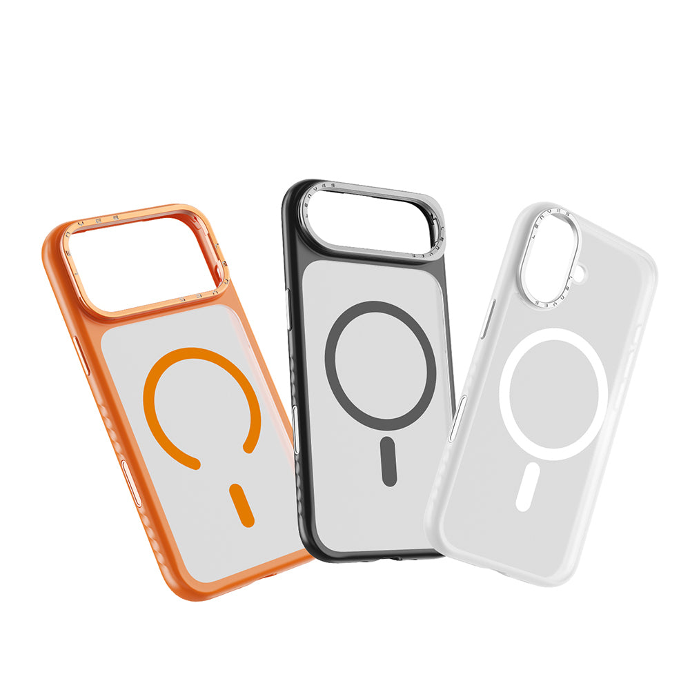 iPhone 17 Pro Max Kılıf M-safe Şarj Özellikli Metal Kamera Standlı Lenyes CK226 PC Kapak
