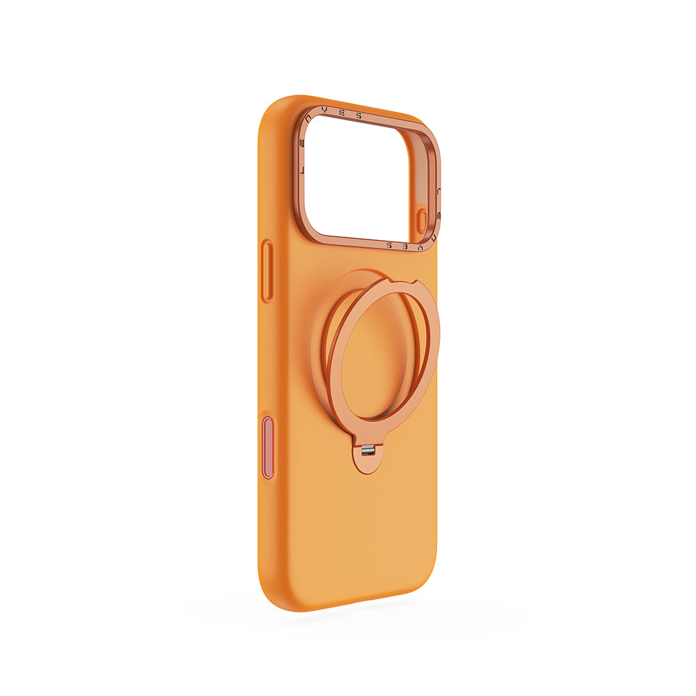 Apple iPhone 17 Pro Max Kılıf M-safe Şarj Özellikli Metal Standlı Sıvı Silikon Lenyes CK223 Kapak