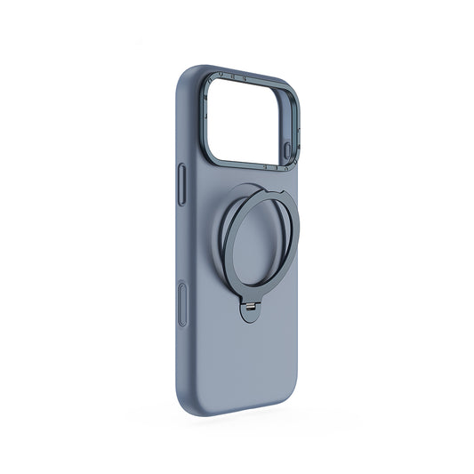 Apple iPhone 17 Pro Max Kılıf M-safe Şarj Özellikli Metal Standlı Sıvı Silikon Lenyes CK223 Kapak