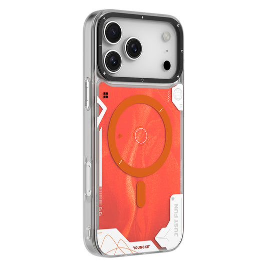 iPhone 17 Pro Max Kılıf M-safe Şarj Özellikli Parlak Kumlu Sıvılı Tasarımlı Galaxy Fantasy Serisi Kapak