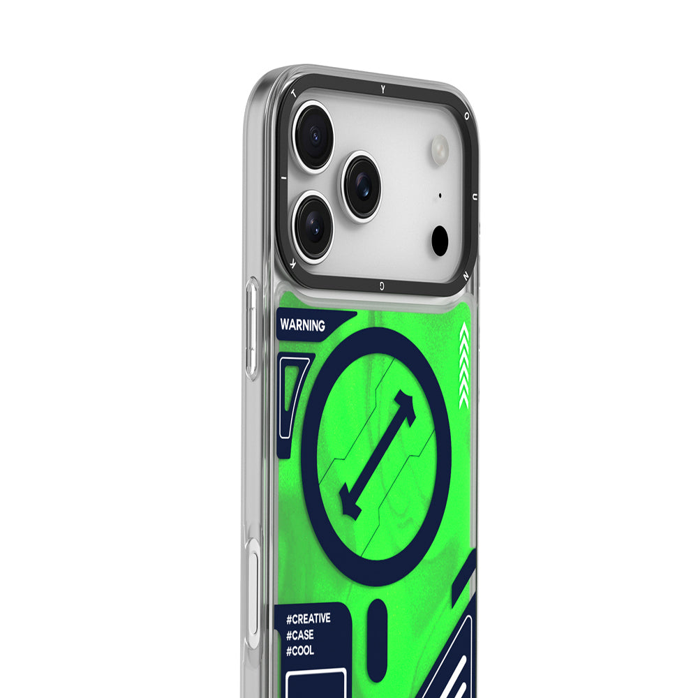 iPhone 17 Pro Max Kılıf M-safe Şarj Özellikli Parlak Kumlu Sıvılı Tasarımlı Galaxy Fantasy Serisi Kapak