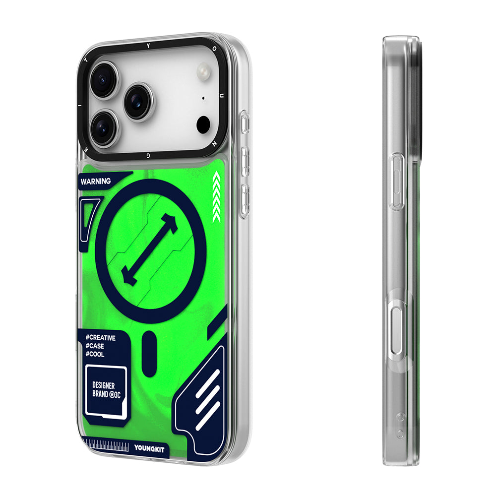 iPhone 17 Pro Max Kılıf M-safe Şarj Özellikli Parlak Kumlu Sıvılı Tasarımlı Galaxy Fantasy Serisi Kapak