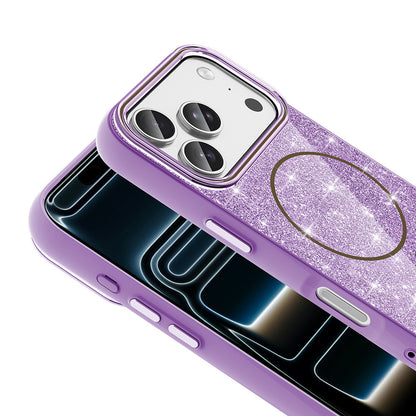 Apple iPhone 17 Pro Max Kılıf M-safe Şarj Özellikli Parlayan Simli Zore Okso Kapak