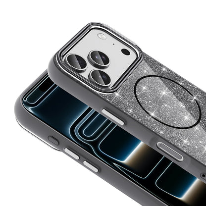 Apple iPhone 17 Pro Max Kılıf M-safe Şarj Özellikli Parlayan Simli Zore Okso Kapak