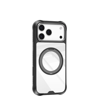 iPhone 17 Pro Max Kılıf M-safe Şarj Özellikli Parmak Ring Standlı Airbag Tasarımlı Mutural Obsidian Serisi Kapak