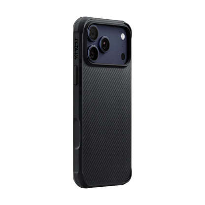 iPhone 17 Pro Max Kılıf M-safe Şarj Özellikli Pitaka Aramid Pro Guard Serisi Black-Gray Kapak