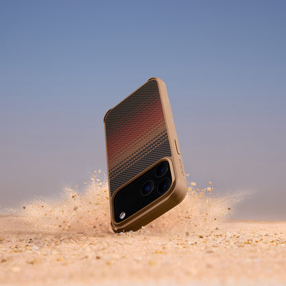 iPhone 17 Pro Max Kılıf M-safe Şarj Özellikli Pitaka Tactile Woven Sunset-Moonrise Aramid Pro Guard Serisi Kapak