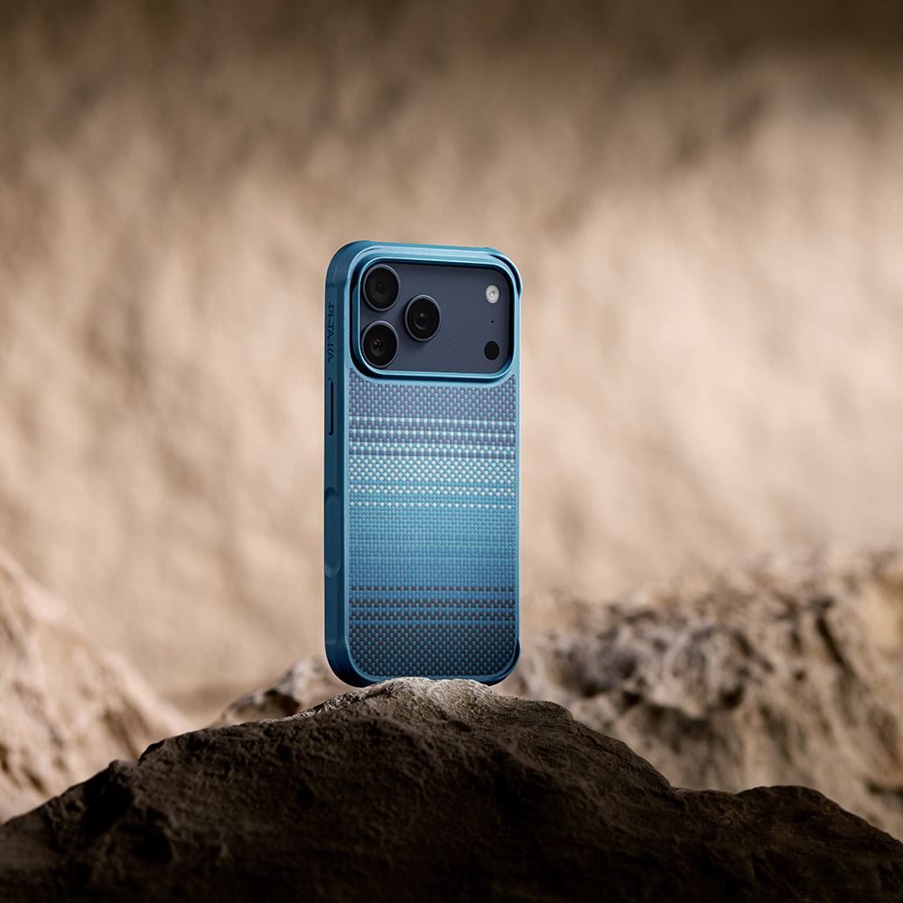 iPhone 17 Pro Max Kılıf M-safe Şarj Özellikli Pitaka Tactile Woven Sunset-Moonrise Aramid Pro Guard Serisi Kapak