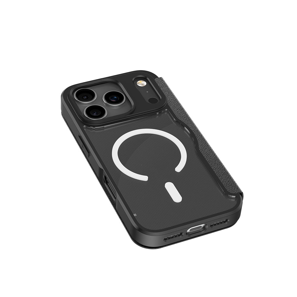 iPhone 17 Pro Max Kılıf M-Safe Şarj Özellikli Raptic Air Folio Şeffaf Kartlıklı Kapaklı Kılıf