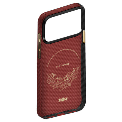 Apple iPhone 17 Pro Max Kılıf M-safe Şarj Özellikli Raptic Aramid Skin Rise Serisi 24 Ayar Altın Kaplamalı Kapak