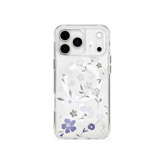 iPhone 17 Pro Max Kılıf M-safe Şarj Özellikli Şeffaf Arka Yüzey Çiçekli Coehl Amara Kapak