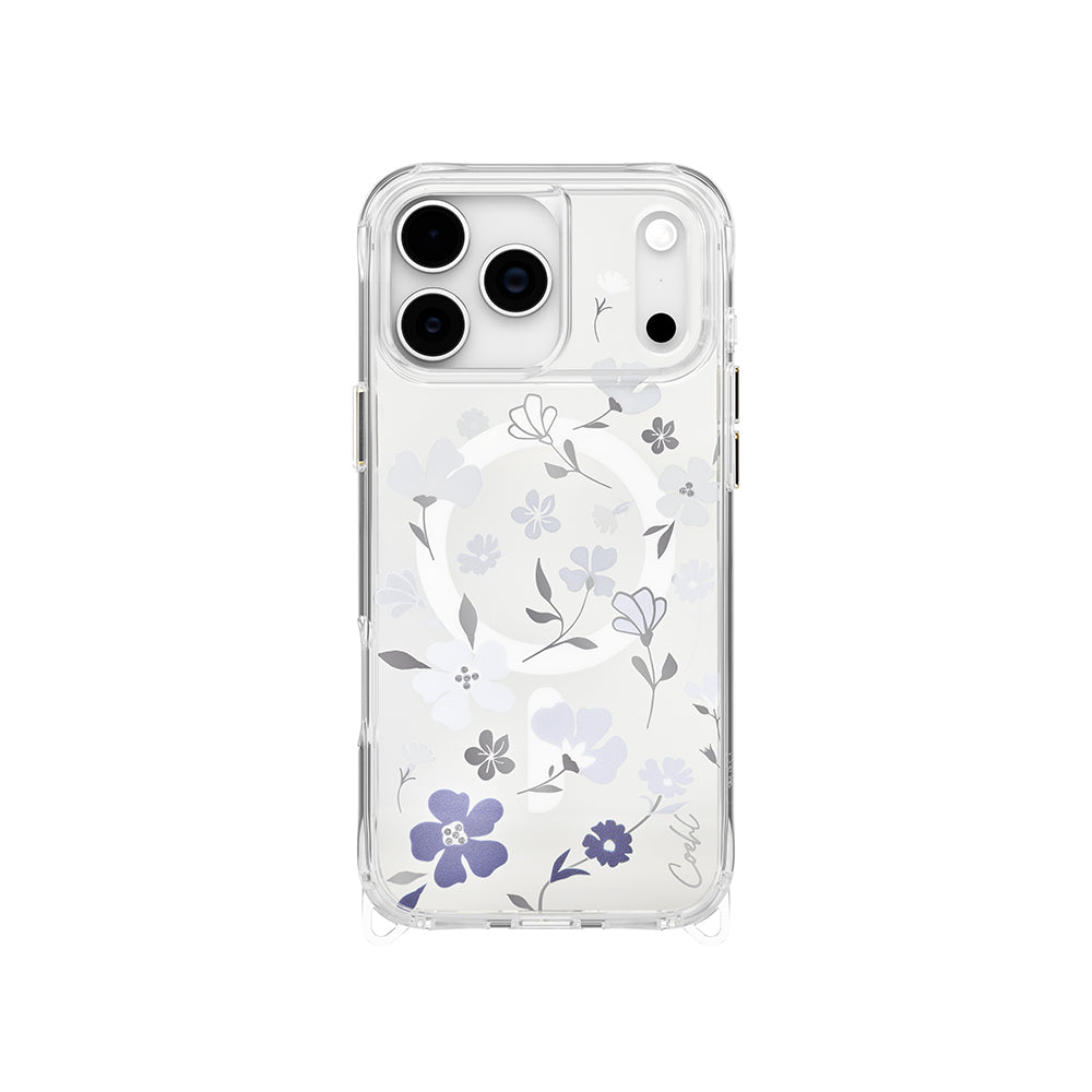 iPhone 17 Pro Max Kılıf M-safe Şarj Özellikli Şeffaf Arka Yüzey Çiçekli Coehl Amara Kapak