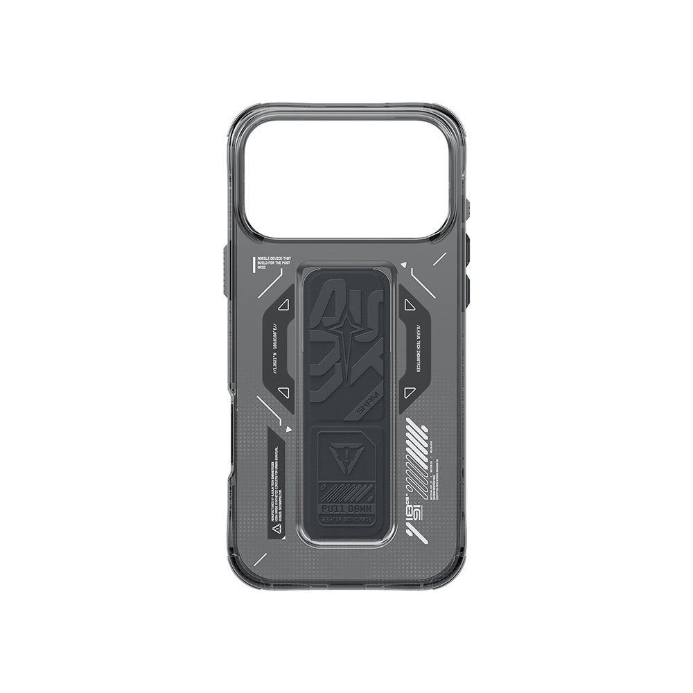 iPhone 17 Pro Max Kılıf M-safe Şarj Özellikli Teknoloji Desenli Skinarma Helio Mag Charge Standlı Kapak