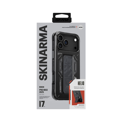 iPhone 17 Pro Max Kılıf M-safe Şarj Özellikli Teknoloji Desenli Skinarma Helio Mag Charge Standlı Kapak