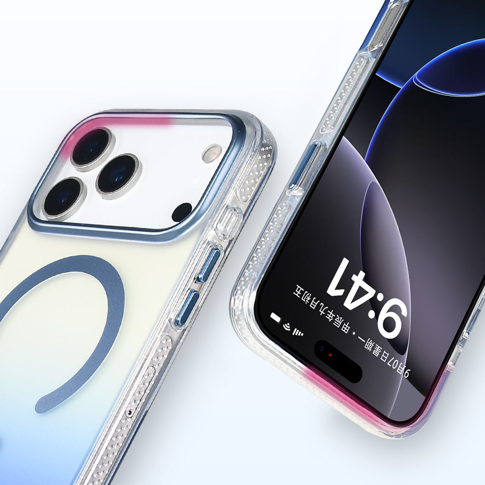 Apple iPhone 17 Pro Max Kılıf M-safe Şarj Özellikli Transparan Renk Geçişli Zore Toros Kapak