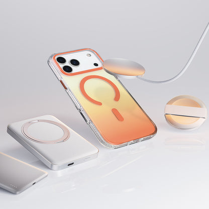 Apple iPhone 17 Pro Max Kılıf M-safe Şarj Özellikli Transparan Renk Geçişli Zore Toros Kapak