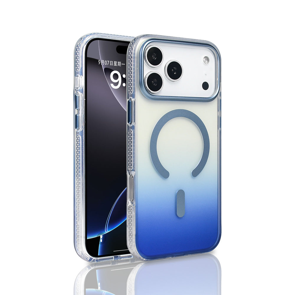 Apple iPhone 17 Pro Max Kılıf M-safe Şarj Özellikli Transparan Renk Geçişli Zore Toros Kapak