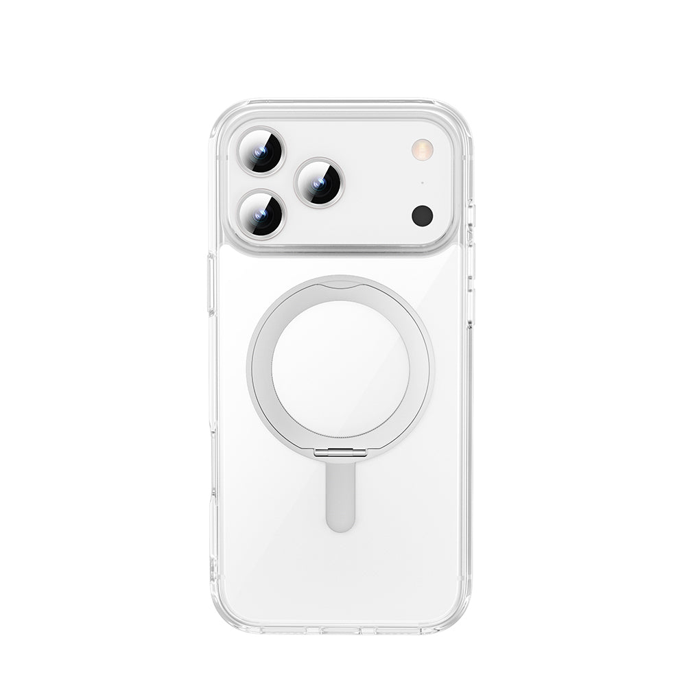 iPhone 17 Pro Max Kılıf M-safe Şarj Özellikli  Wiwu MCC-201 iShield Ultra Serisi Standlı Crystal Sert PC Kapak