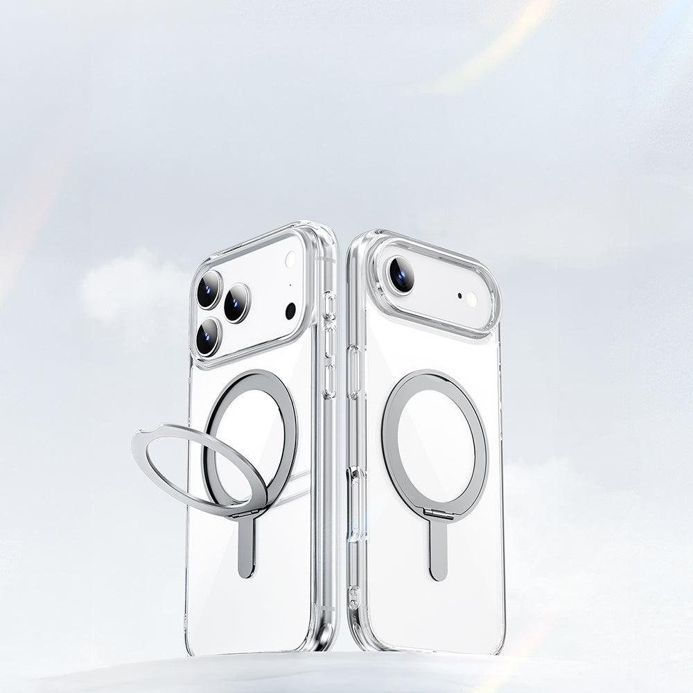 iPhone 17 Pro Max Kılıf M-safe Şarj Özellikli  Wiwu MCC-201 iShield Ultra Serisi Standlı Crystal Sert PC Kapak