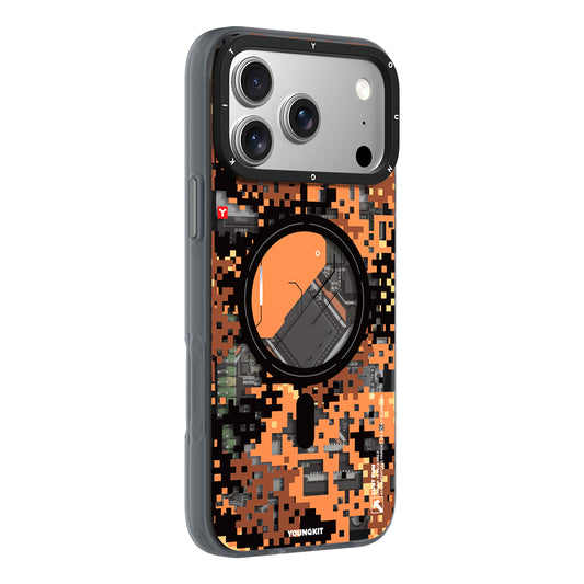 iPhone 17 Pro Max Kılıf M-Safe Şarj Özellikli Youngkit Camouflage Sykell Serisi Kapak