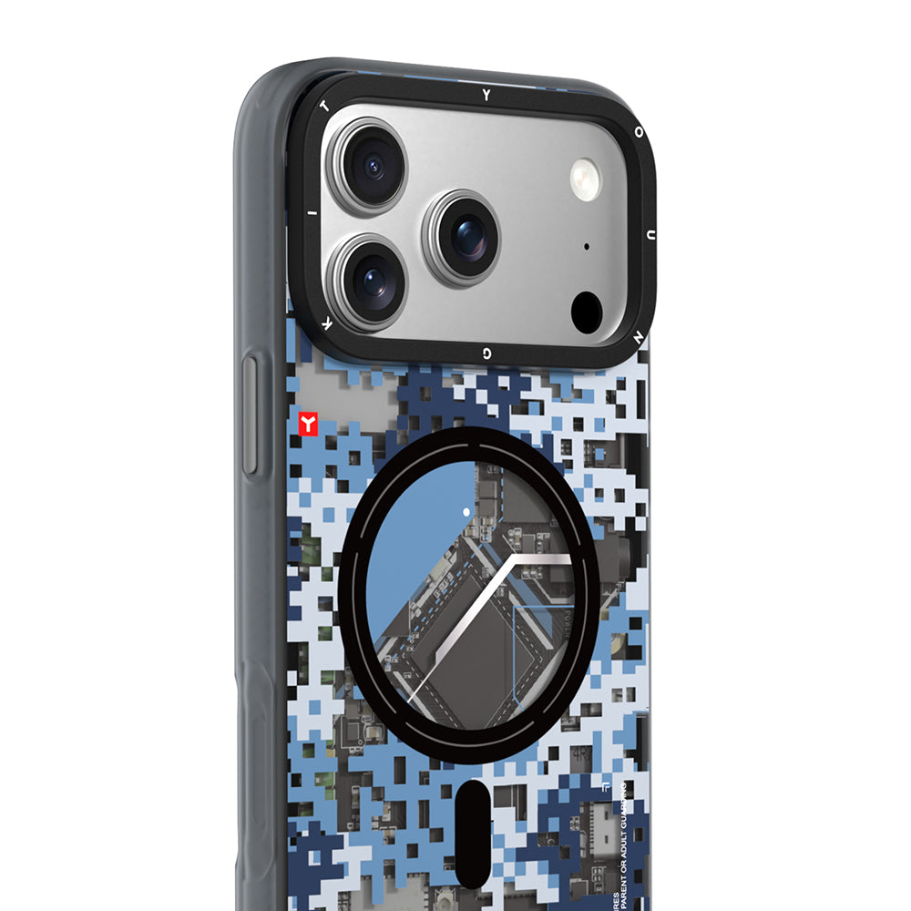 iPhone 17 Pro Max Kılıf M-Safe Şarj Özellikli Youngkit Camouflage Sykell Serisi Kapak