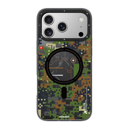 iPhone 17 Pro Max Kılıf M-Safe Şarj Özellikli Youngkit Camouflage Sykell Serisi Kapak