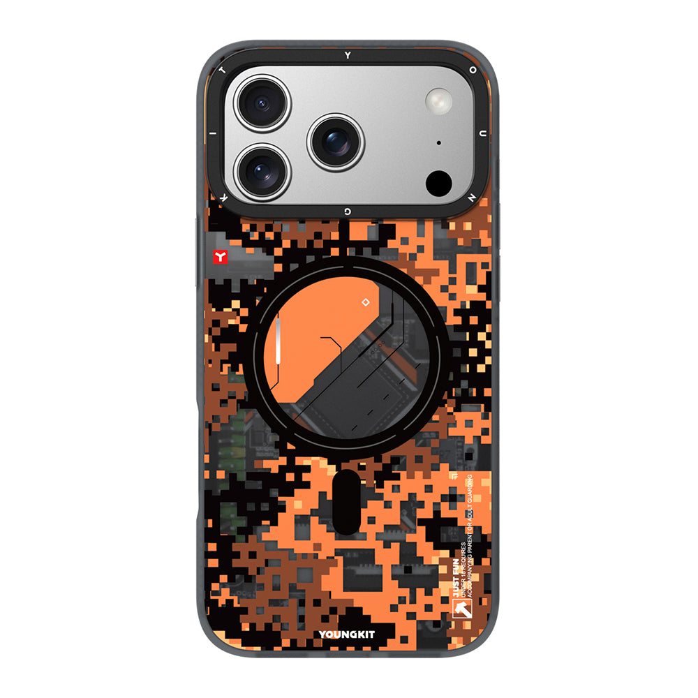 iPhone 17 Pro Max Kılıf M-Safe Şarj Özellikli Youngkit Camouflage Sykell Serisi Kapak