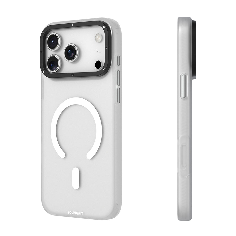 iPhone 17 Pro Max Kılıf M-safe Şarj Özellikli Youngkit Hidden Sand Serisi Kapak