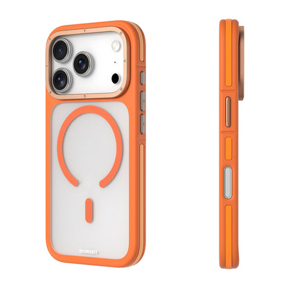 iPhone 17 Pro Max Kılıf M-safe Şarj Özellikli Youngkit Rock Sand Serisi Kapak