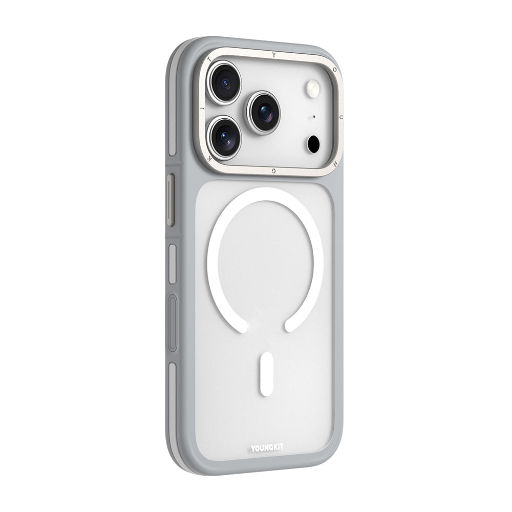 iPhone 17 Pro Max Kılıf M-safe Şarj Özellikli Youngkit Rock Sand Serisi Kapak