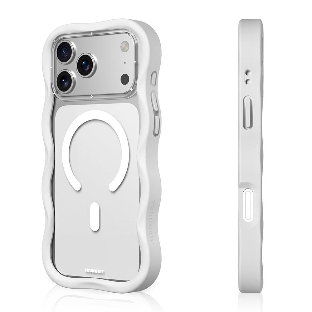 iPhone 17 Pro Max Kılıf M-safe Şarj Özellikli Youngkit Wave Clear Serisi Kapak
