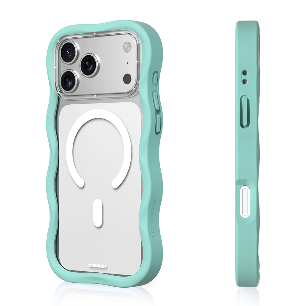 iPhone 17 Pro Max Kılıf M-safe Şarj Özellikli Youngkit Wave Clear Serisi Kapak