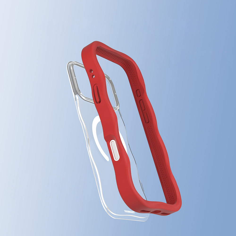 iPhone 17 Pro Max Kılıf M-safe Şarj Özellikli Youngkit Wave Clear Serisi Kapak