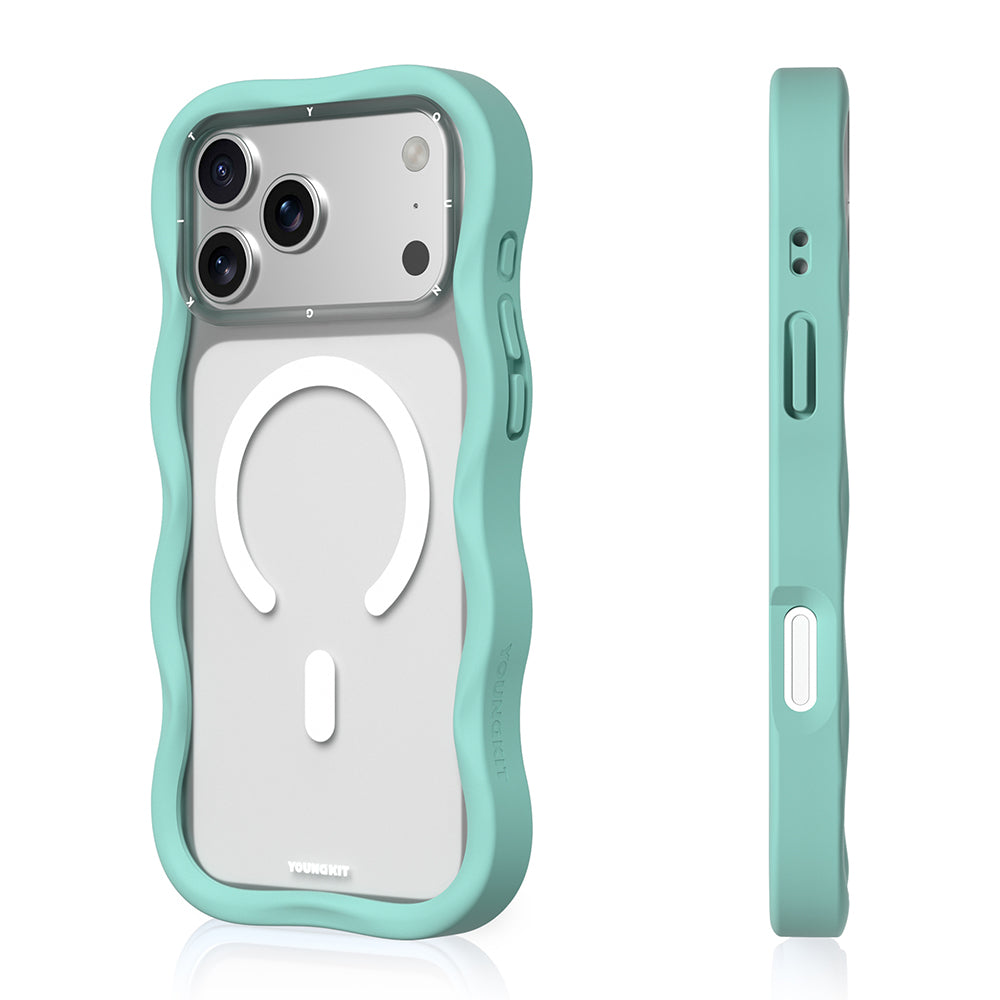 iPhone 17 Pro Max Kılıf M-safe Şarj Özellikli Youngkit Wave Matte Serisi Kapak