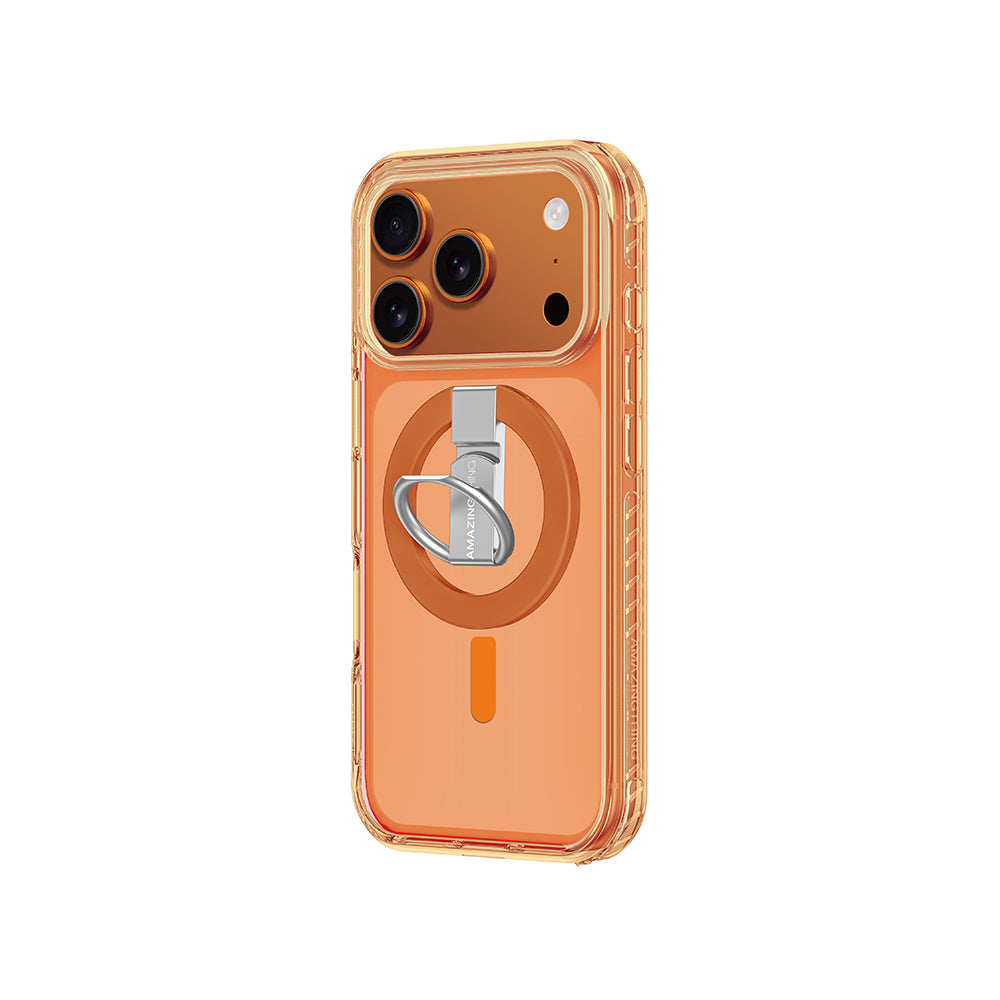 iPhone 17 Pro Max Kılıf M-safe Şarj Özellikli Yüzük Standlı Amazingthing Titan Pro Serisi Kapak