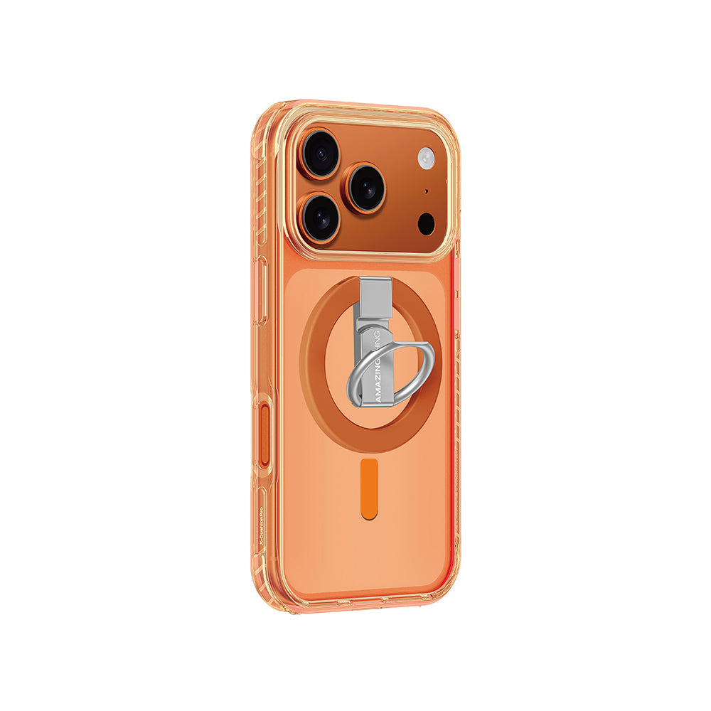 iPhone 17 Pro Max Kılıf M-safe Şarj Özellikli Yüzük Standlı Amazingthing Titan Pro Serisi Kapak