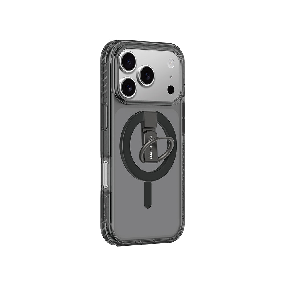 iPhone 17 Pro Max Kılıf M-safe Şarj Özellikli Yüzük Standlı Amazingthing Titan Pro Serisi Kapak