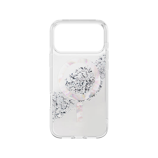 iPhone 17 Pro Max Kılıf M-safe Şarj Parlak Kristal Desenli Coehl Crystelle Kapak