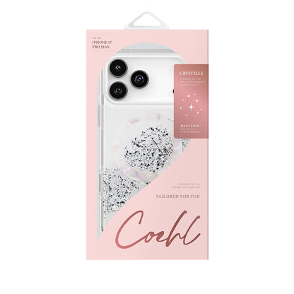 iPhone 17 Pro Max Kılıf M-safe Şarj Parlak Kristal Desenli Coehl Crystelle Kapak