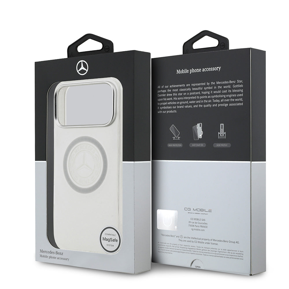 iPhone 17 Pro Max Kılıf Mercedes Benz Orjinal Lisanslı M-safe Şarj Özellikli Buzlu PC Nostaljik Yıldız Dizayn Kapak