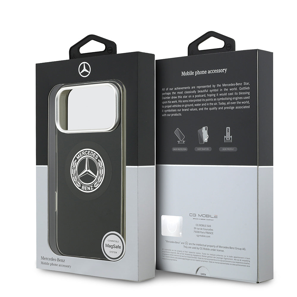 iPhone 17 Pro Max Kılıf Mercedes Benz Orjinal Lisanslı M-safe Şarj Özellikli Çift Katmanlı PC Nostaljik Yıldız Dizayn Kapak